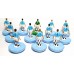 Subbuteo Andrew Table Soccer Wrexham 80's away kit on classic Hasbro bases